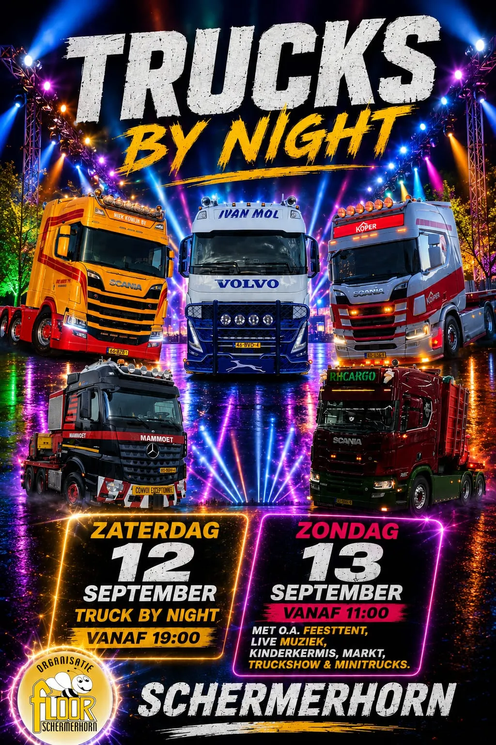 Truckershow met prachtige vrachtwagens